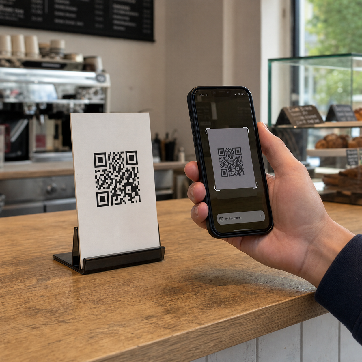 Einsatz eines QR-Codes in einem kleinen Unternehmen